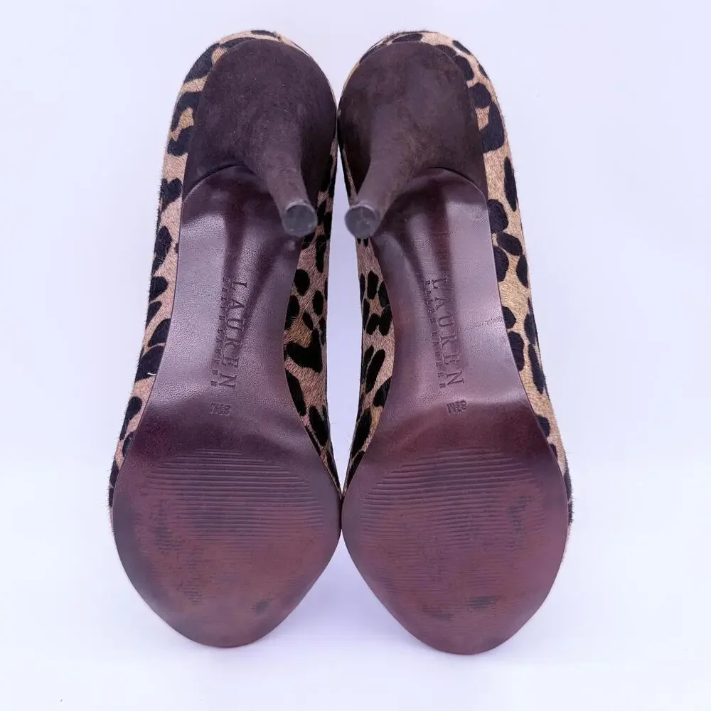 Lauren Ralph Lauren Heel Leopard Print Size  8.5 - Picture 9 of 10